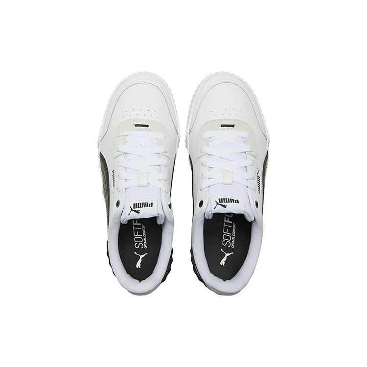 Puma Carina Lift Two-Layer Leather Casual Comfortable Low-Top Sneakers Women sneakers Black White Gray 373031-16