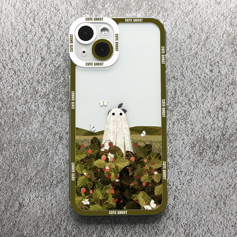 Roztomilý kreslený duch pouzdro na telefon pro Xiaomi Mi 13 12 11 Lite 14 13T 12T 12X 12 Poco F5 X5 X3 Pro Průhledný nárazuvzdorný měkký kryt