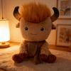Highland Cow Plush Toy Sitting Scottish Cow Stuffed Animal Soft Cuddly Toy Cute Home Decor Gift for Animal Lovers