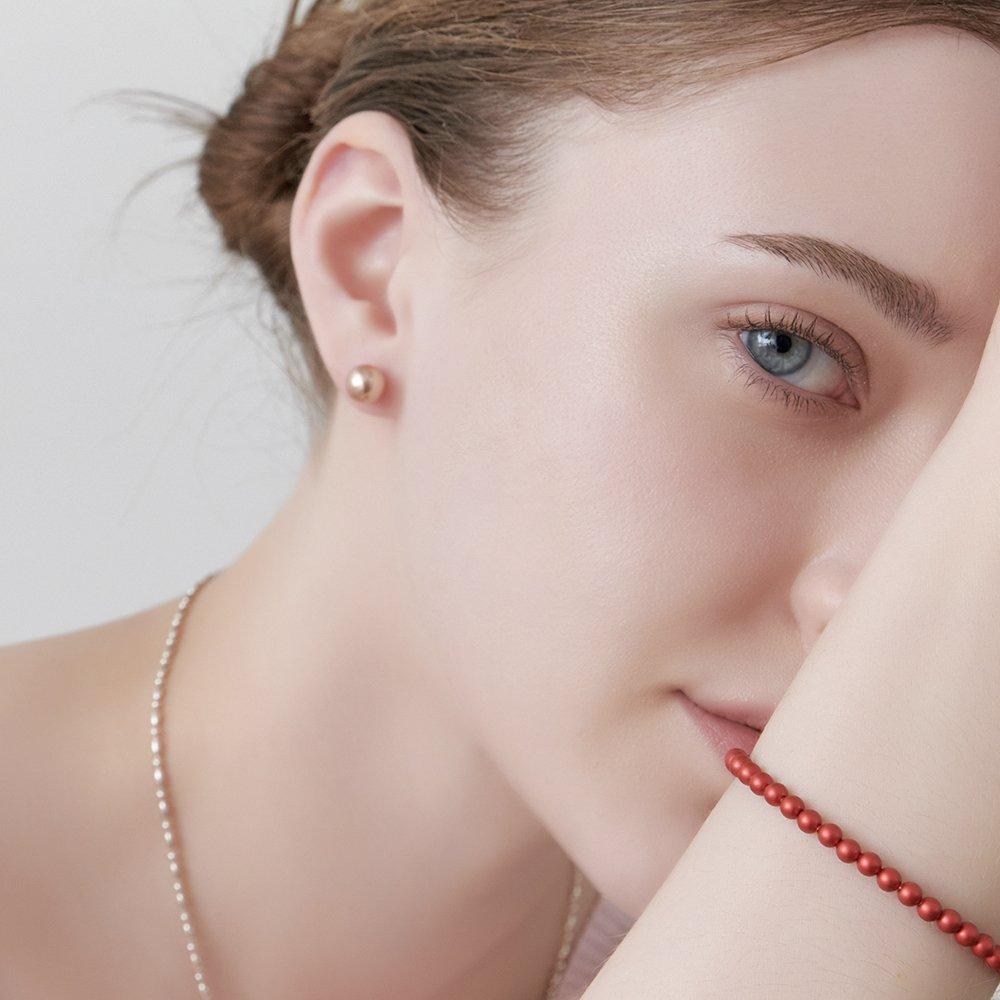 Silver925 Rose Gold Pearl Earrings