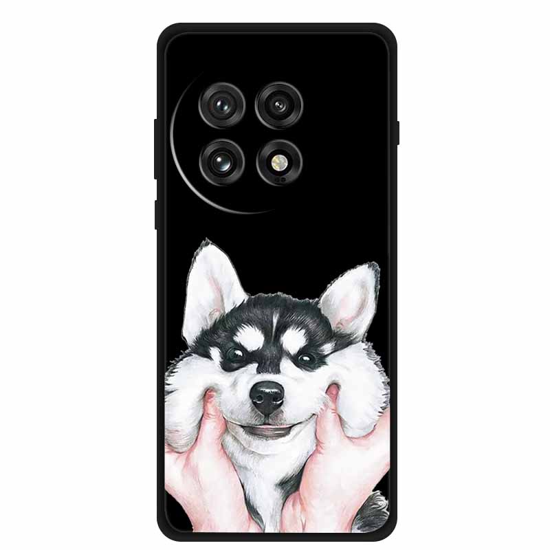 Black Silicone Case For OnePlus 13 5G Case Cartoon Cat Soft Back Cover For OnePlus Ace5 5G Ace 5 Pro 13R Phone Case Shell Coque