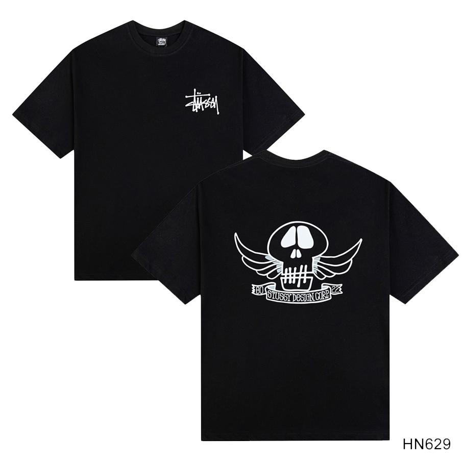 Stussy 2025 Sommer Neues Hochwertiges Rundhals-T-Shirt aus Baumwolle für Männer und Frauen Klassisches Logo mit neuem Musterdruck Paar-T-Shirt