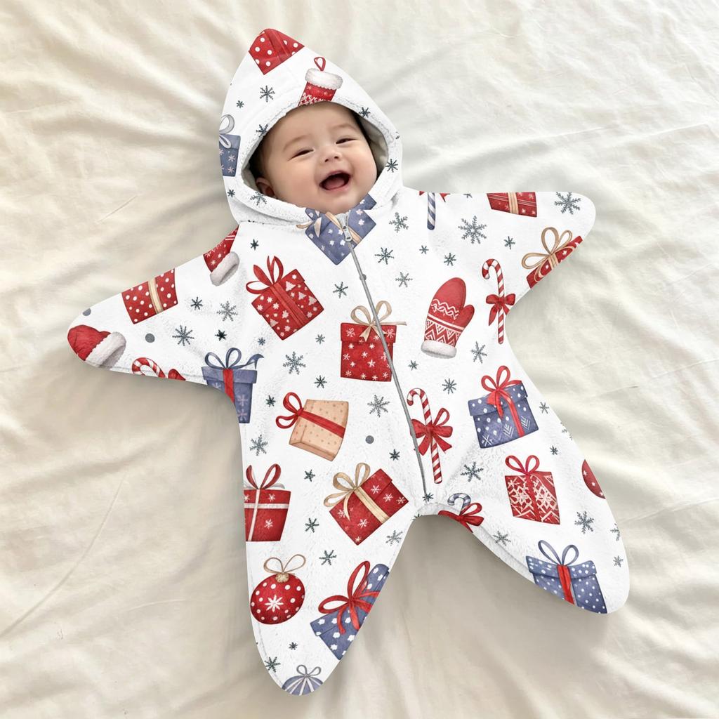 Baby wikkeldeken met print - Flanel - Schrikwikkel voor Kerstmis, Baby slaapzak voor pasgeborenen en uitstapjes