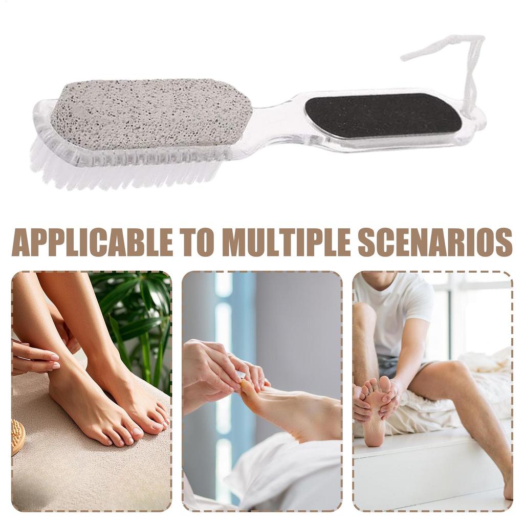 4-in-1 Fußmassagebürste Doppelseitige Bimssteinbürste Fußreinigungsbürste Peeling abgestorbener Haut Pediküre-Werkzeuge Hautpflege