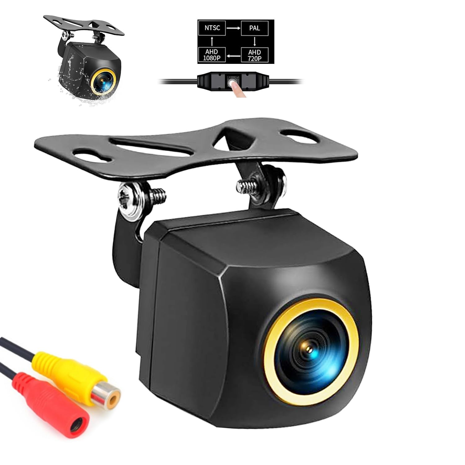 

Car Backup Camera [2026 Industry First! 4 Signal Mode Switching, 1080P 12-24V Support] 170° Ultra-Wide Angle, 3 Megapixels, AHD/CVBS Compatible, Night