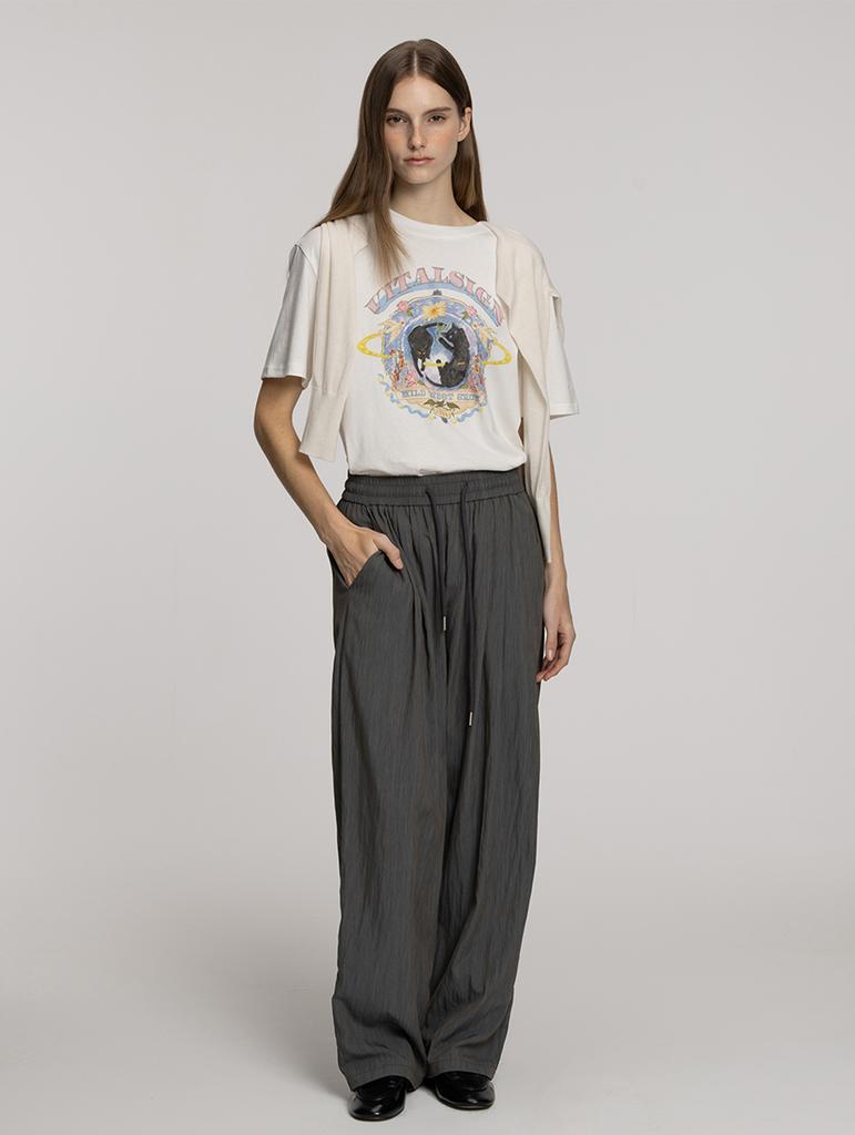 Baitalssain Tuck Wide Elastic Pants