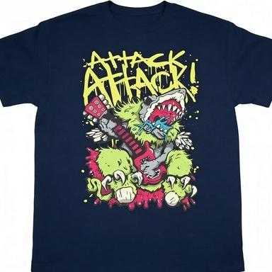 Attack Metal Rock Band Print Pattern TShirt Casual Streetwear for Unisex and Women (Universal Fit)