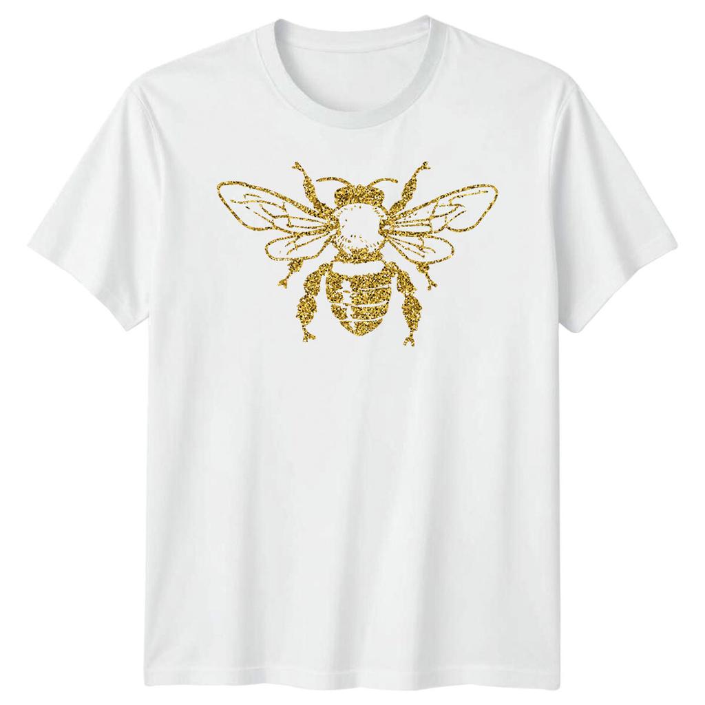 Glitter Bee Insects Animals Mens T-Shirt Womens Tee Graphic Unisex Top
