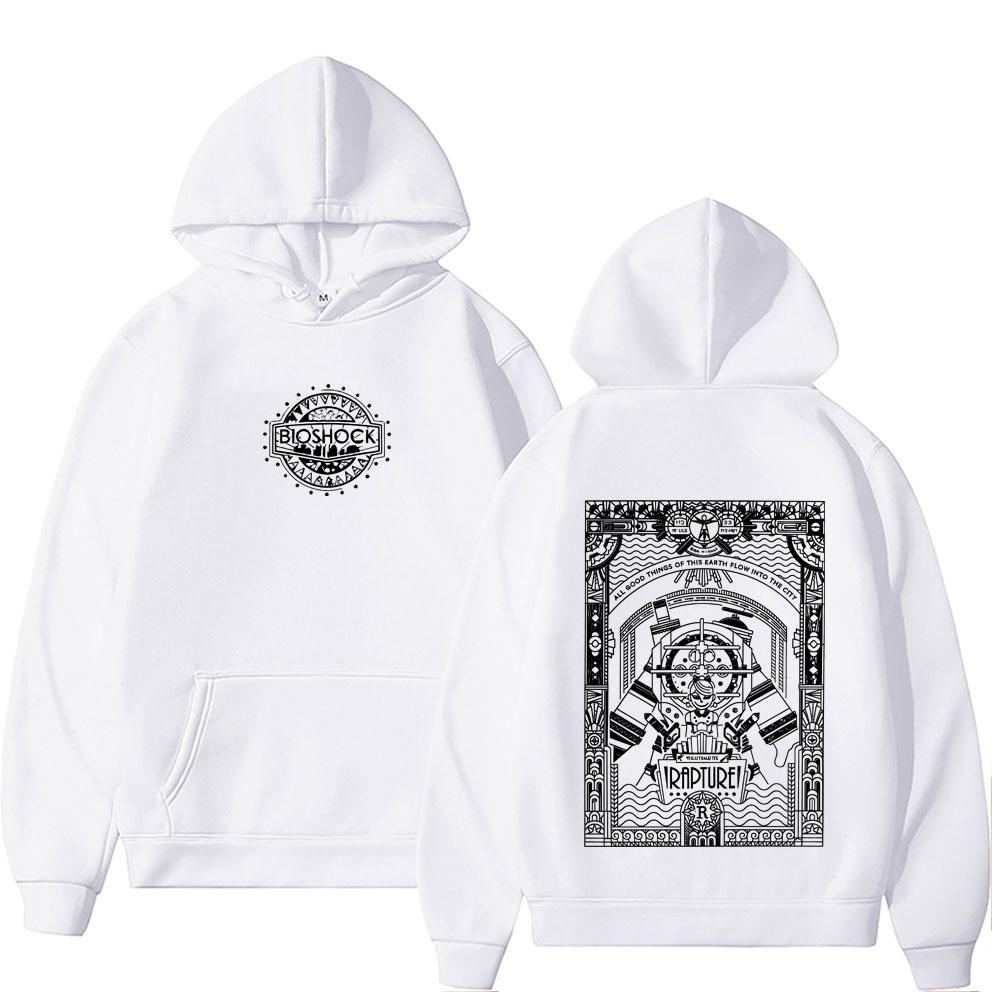 Classic Shooting Game Bioshock Merch Hoodie Unisex Gothic Oversized Pullover Hoodies Male Fashion Casual Fleece Sweatshirt