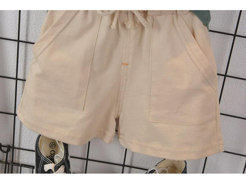 2023 Boys' Korean Style Summer Suit: Lettered Short-Sleeve Tee & Fashionable Shorts