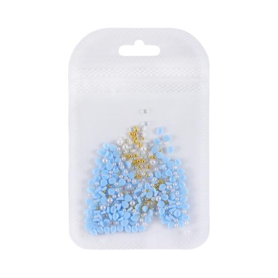 1 Set Flower Petal Nail Art Charm 3D Resin Floral Petal Golden Beads DIY