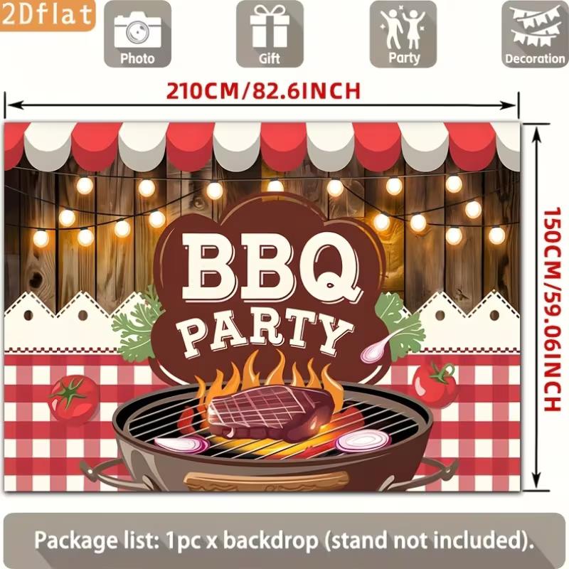 2D Plochá BBQ Mřížka Steak Pozadí Letní Grilování Párty Pozadí