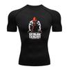 Men's Quick Dry Compression Workout T-shirt, Hooded Strong M