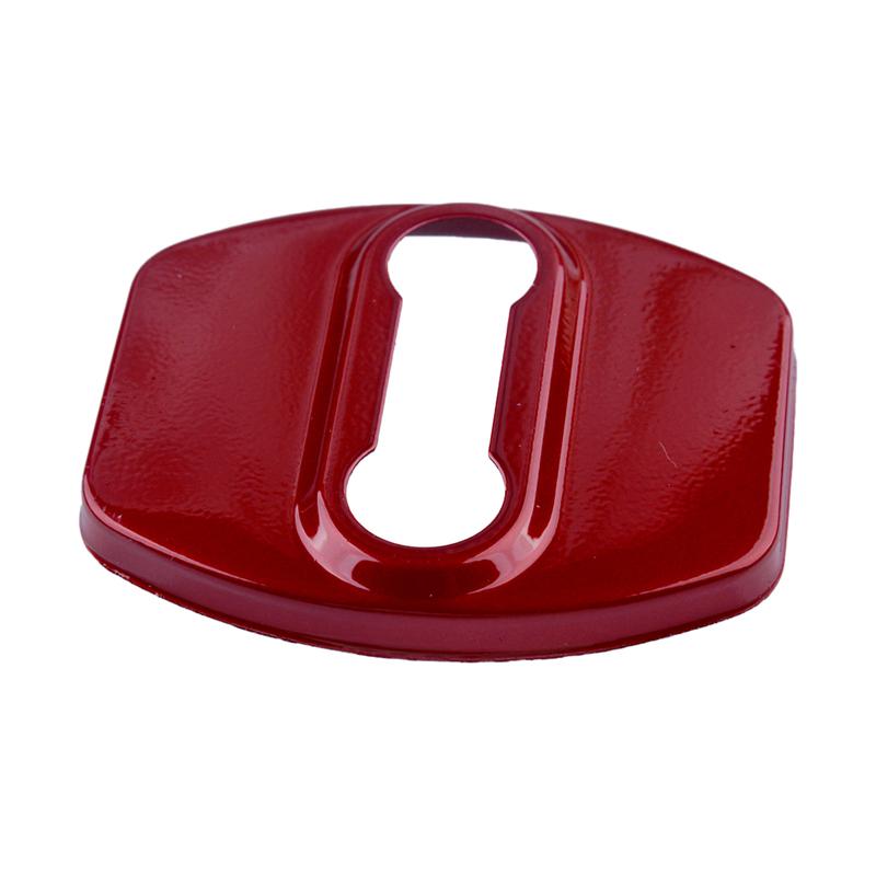 4Pcs Door Lock Latch Buckle Protector Covers Fit for Hyundai Kona EV Santa Fe Ioniq Sonata Kia Soul Sportage Red Stainless Steel