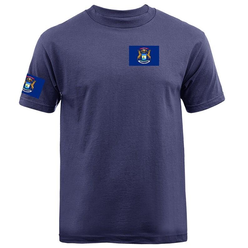 State of Michigan Flag Crest MI Graphic T-shirt Unisex T-Shirt XXXXL