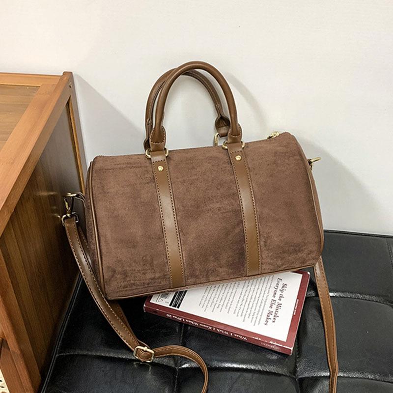 

Brand design Bost handbag for womoen big totes Faux Suede female Shoulder Crossbody Bags Large Capacity Travel bag brown кофейный