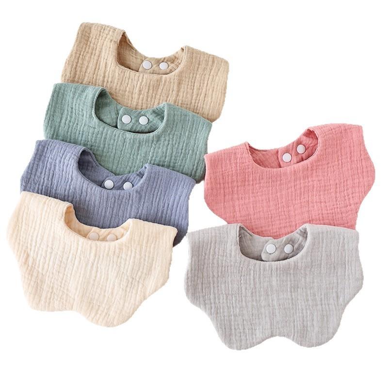 Baby 6 Layer Bib Petal Shape Bandana Bib for Teething One Size