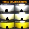 2Pcs Three Colors Dual Lens H4 LED Headlight Bulbs 110W 60000LM Car Projector Hi/Lo Beam Light Motorcycle Headlamp 6000K 4500K Warm White 3000K Yellow