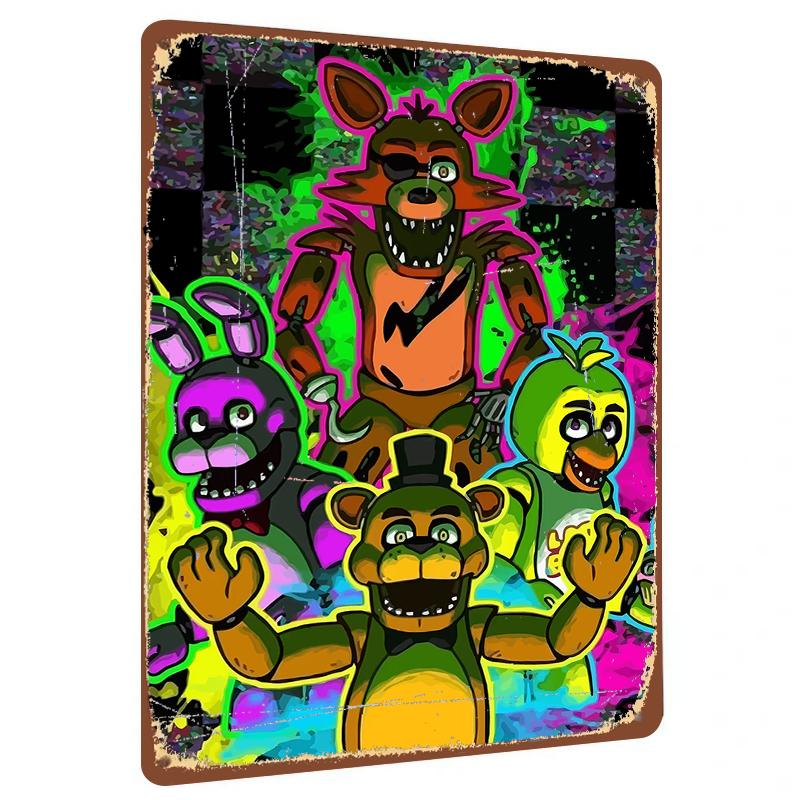

Five Nights at Freddys Custom Metal Wall Art Game Character Poster Home Decor for Fans 20x30cm（7.8x11.8inch）