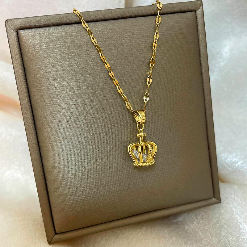 18K Vergoldete Kupfer Schlüsselbeinkette mit Abakus Kürbis Schwan Design.