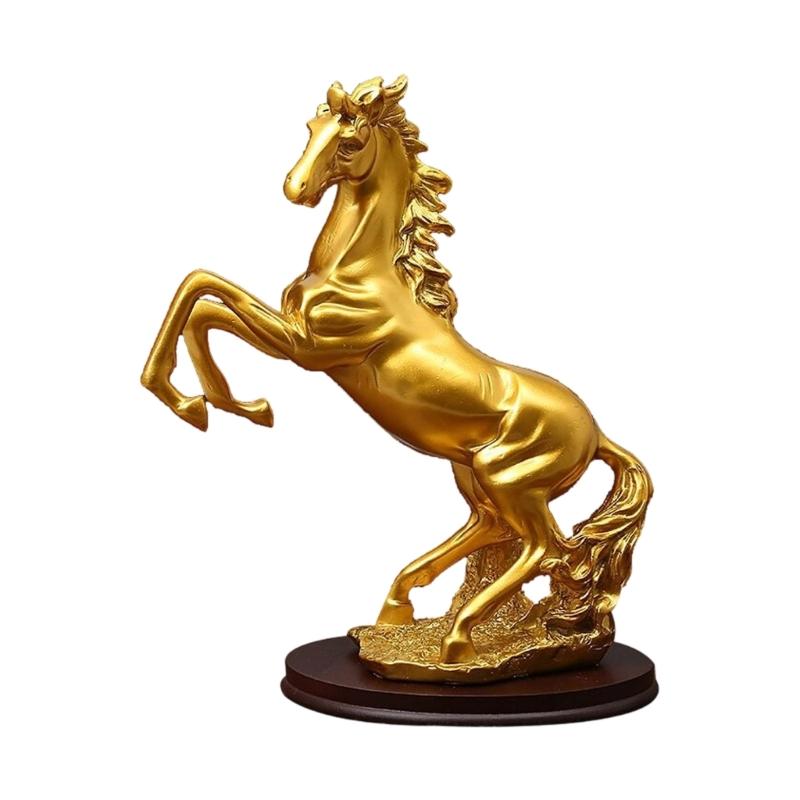 Resin Horse Statue Sculptures Decorative Animal Figurines Tabletop Ornament Symbols Wealth Career Home Decorations
