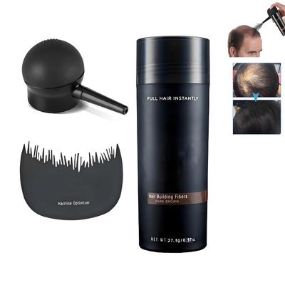 25g di fibre di cheratina per capelli in polvere per il trattamento della caduta dei capelli, 3 colori, fibre per la costruzione dei capelli, ugello per irrigatore portatile unisex per la caduta dei capelli