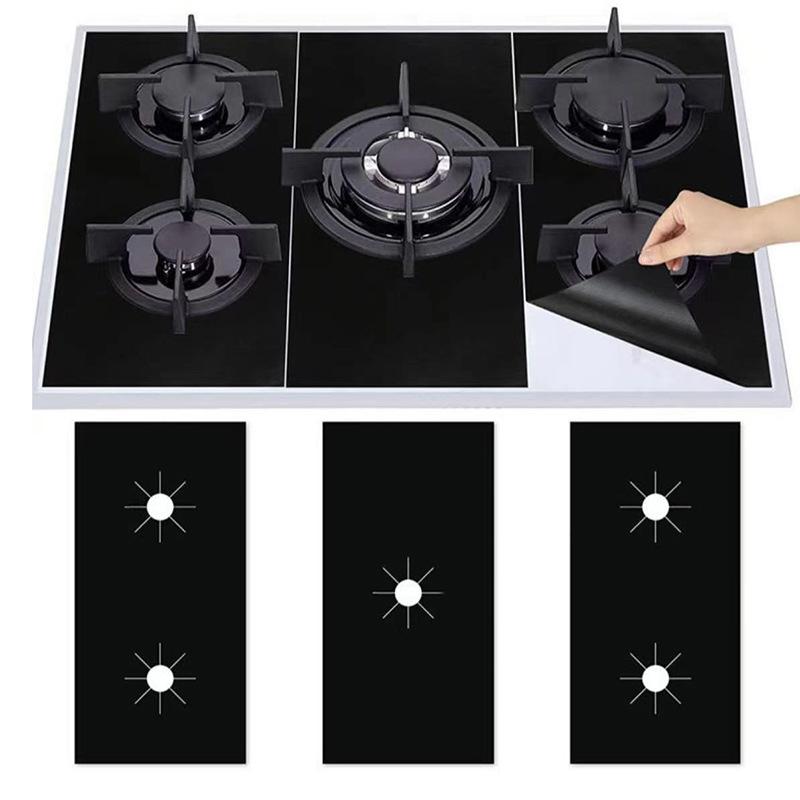 0.1mm Thick and High Temperature Resistant Gas Stove Oil Pad Non-stick Gas Stove Protector Reusable Stove Cleaning Mat Oil Pad