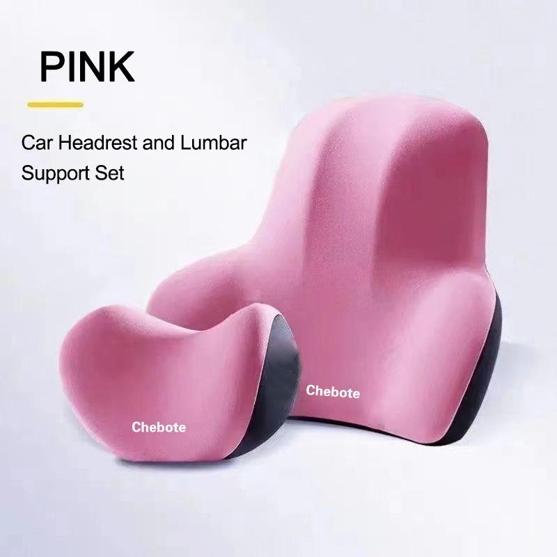 Car Headrest & Lumbar Support Cushion For Car Seat Car Pillow Car Memory Foam Seat Waist Cushion Back Cushion Set