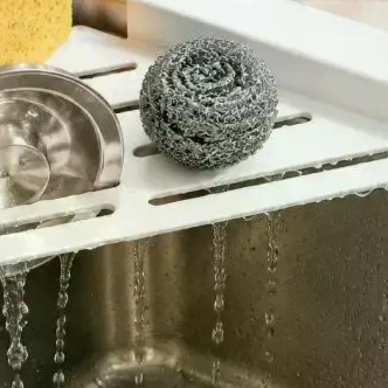 Kitchen Sink Drying Rack Triangle Shelf Corner Over The Sink Sponge Towel Rag Holder Dish Drainer Rack Kitchen Storage Accessor