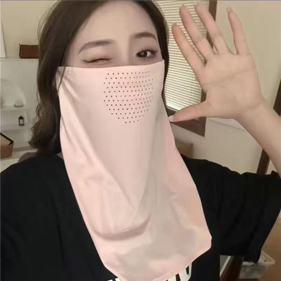 Sun Protection Guard Quick-Drying Fabric Ice Silk Face Guard with Breathable Mesh Elastic Earhook Cooling Fabric Extended Neck Gaiter Face Guard