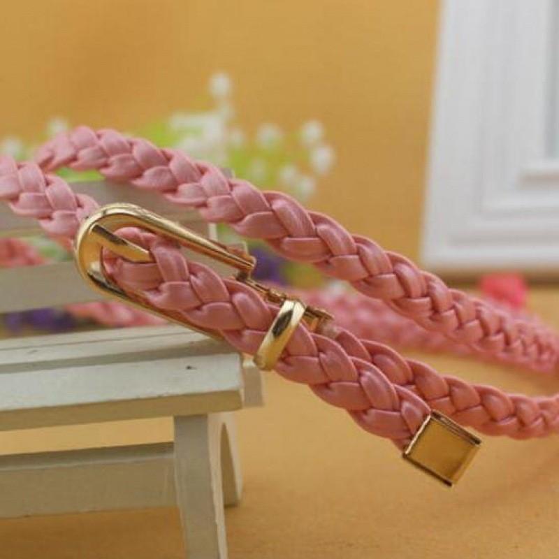 

Тканый женский модный пояс на талию с элегантным дизайном для платьев и свитеров Pink 120cm