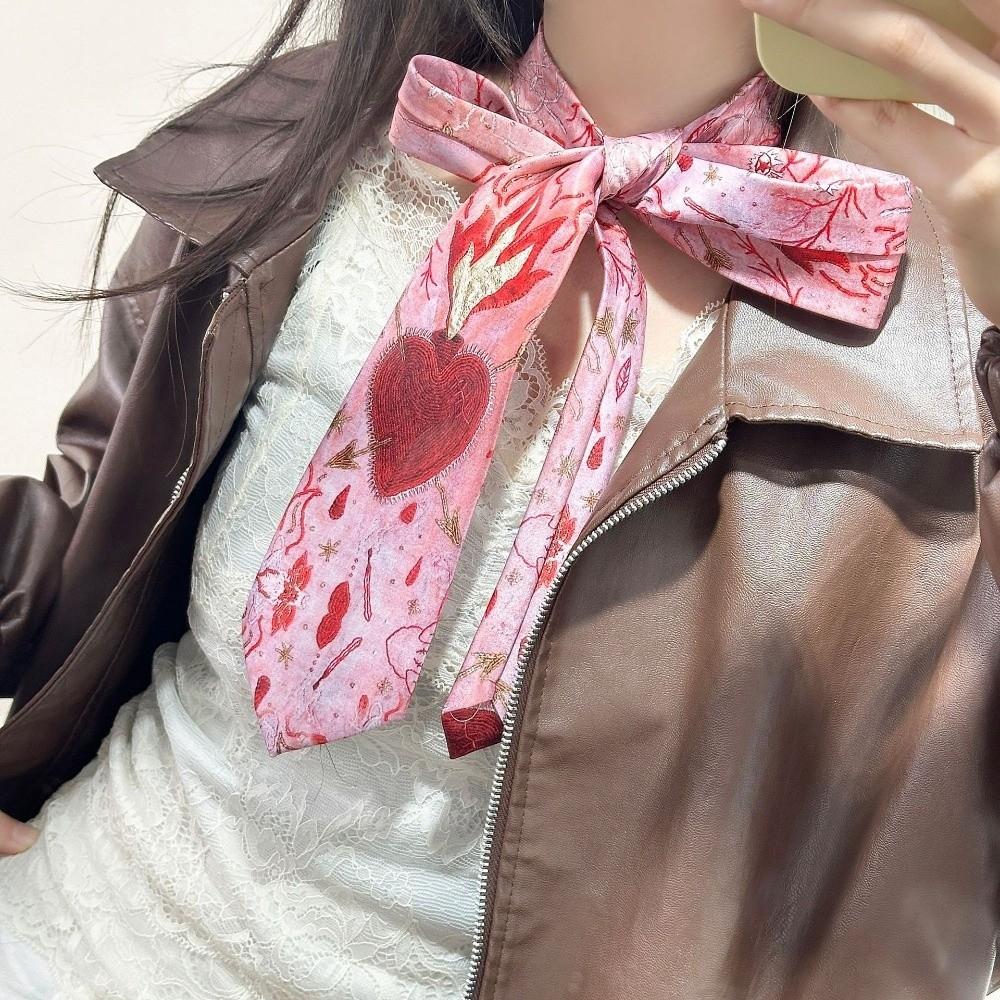 Cherry Y2K Neckties Heart Shirt Neckties Fashion Neck Tie Holidays