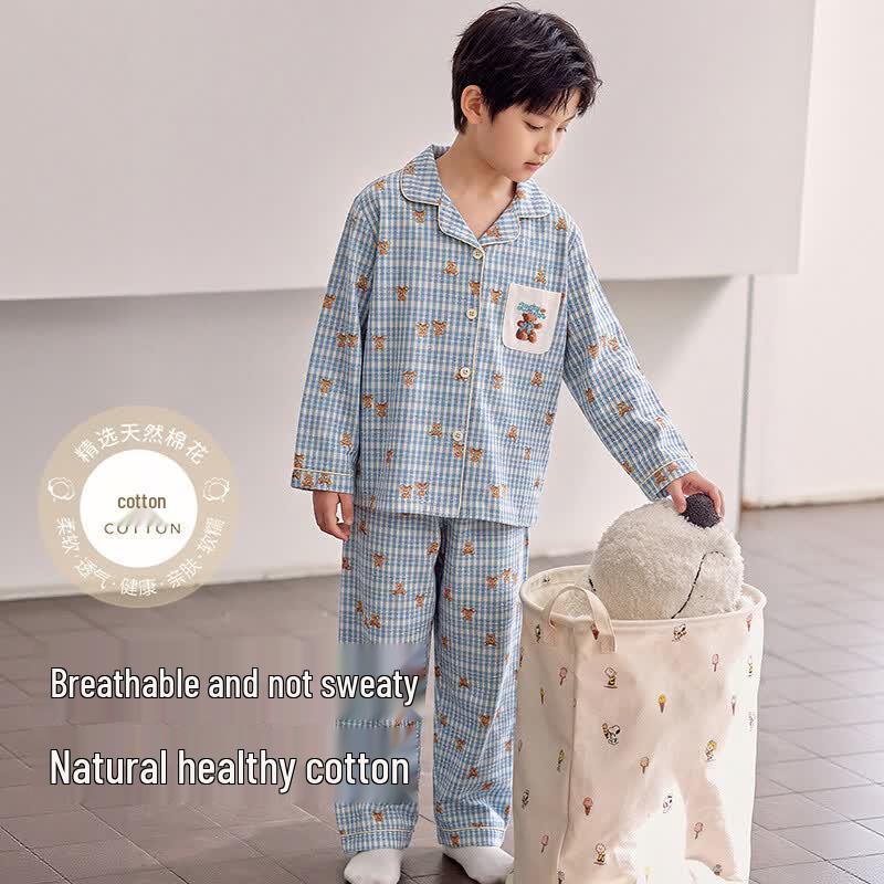 Boys' Pure Cotton Long Sleeve Pajama Set