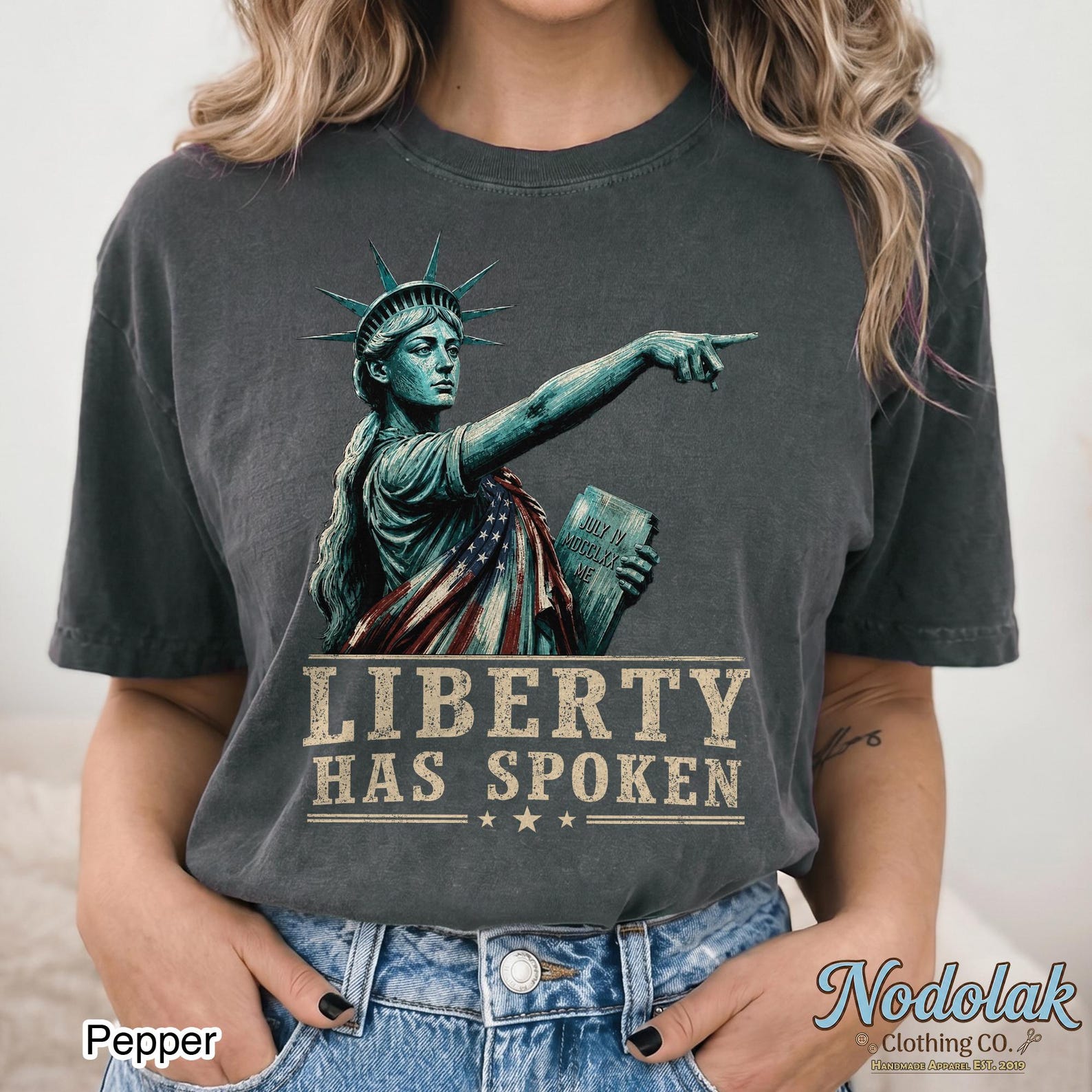 Comfort Colors Liberty Has Spoken Shirt, Funny Fourth of July Tee, Retro Statue of Liberty Graphic T-Shirt, Patriotic America Gift 3XL