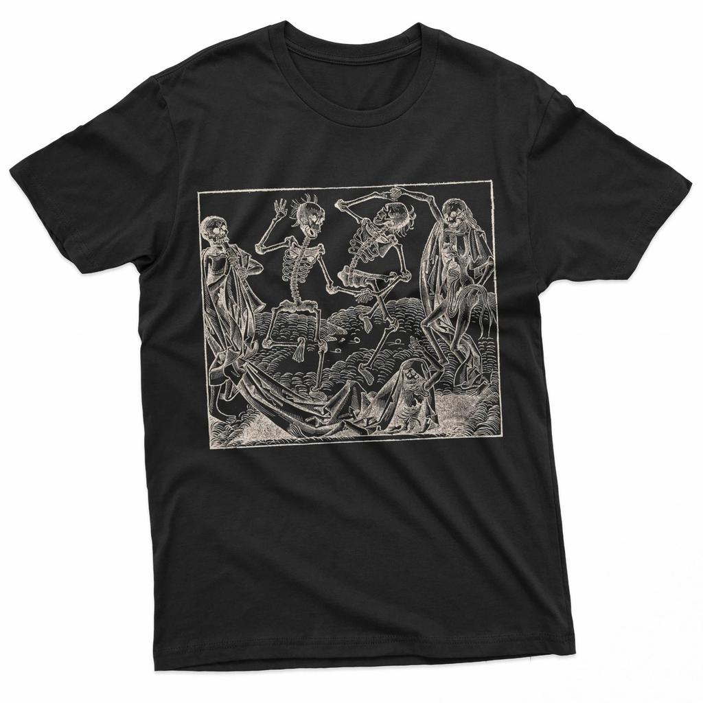T-shirt Danza Macabra Scheletro Macabro Gotico Ventaglio