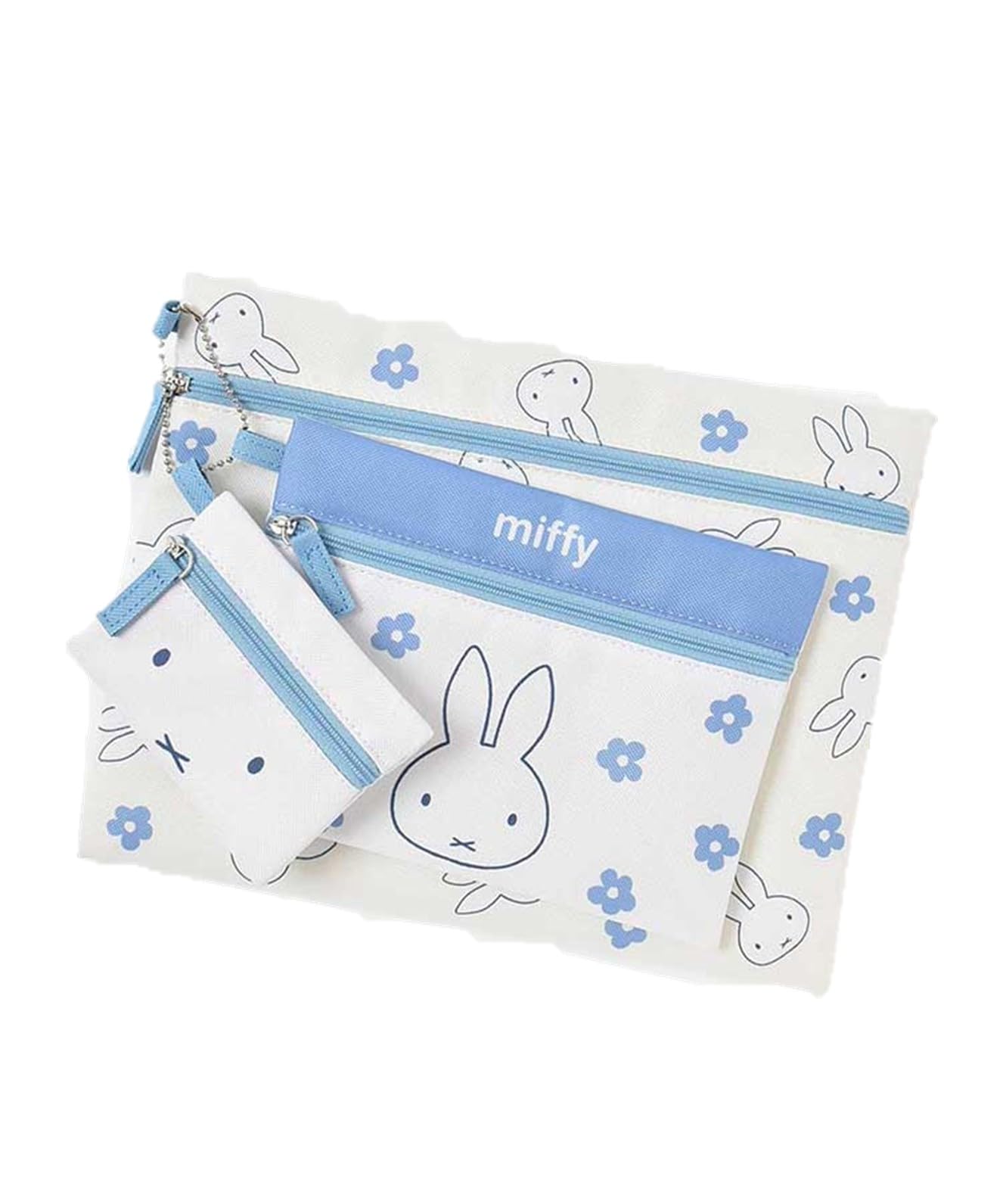 

Marimo Craft Triple Pouch IV Blue Dress Miffy L W270×H210mm, M W190×H140mm, S W110×H80mm DBM-2976