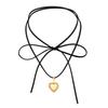 Women's Locket Pendant Necklaces Black Velvet Chain Necklace Rope Chain Heart Pendant Fashion Jewelry Gift