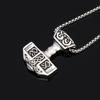 Thor's Hammer Pendant Necklaces for Men's Viking Nordic Celtic Stainless Steel Jewelry Hypoallergenic Amulet Gifts