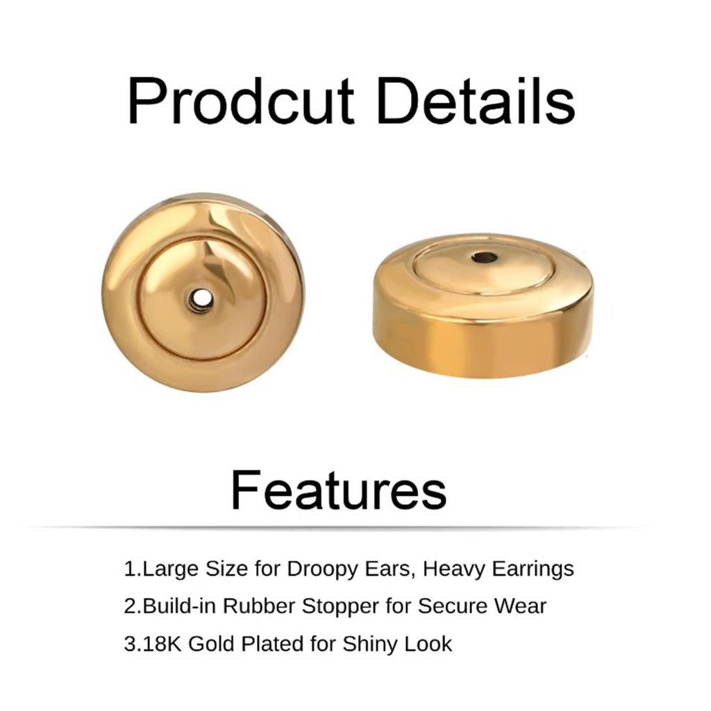 4PCS Alloy Earring Backs Stoppers Earnuts Stud Earring Stopper Back Plugs for DIY Jewelry Findings Accessories Making