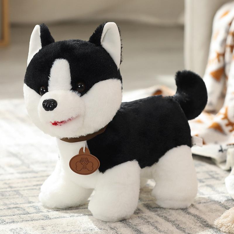 Cute Simulation Puppy Dog Doll Plush Toy Standing Teddy Dog Husky Doll Children Soothing Rag Doll