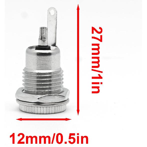 Surf turtle 6-Pack DC-099 5.5 mm x 2.1mm 30V 10A DC Power Jack Socket,DC Power Jack Threaded Female Mount Connector Adapter with Dustproof Plug