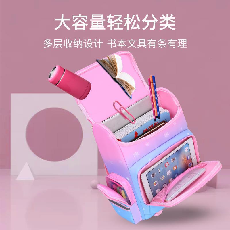 Starry Sky Gradient Backpack for Elementary School Boys Girls Grades 1-6,Spine Protection Kids Backpack,Ergonomic School Bag