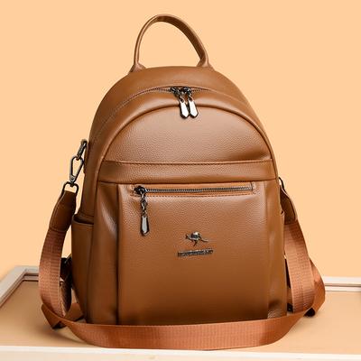 Large Capacity Women's Soft Leather Backpack Multifunctional Dual-Purpose Shoulder Bag