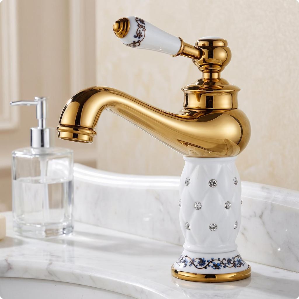 Single-Handle Bathroom Faucet Classic Sink Tap Curved for Vanity
