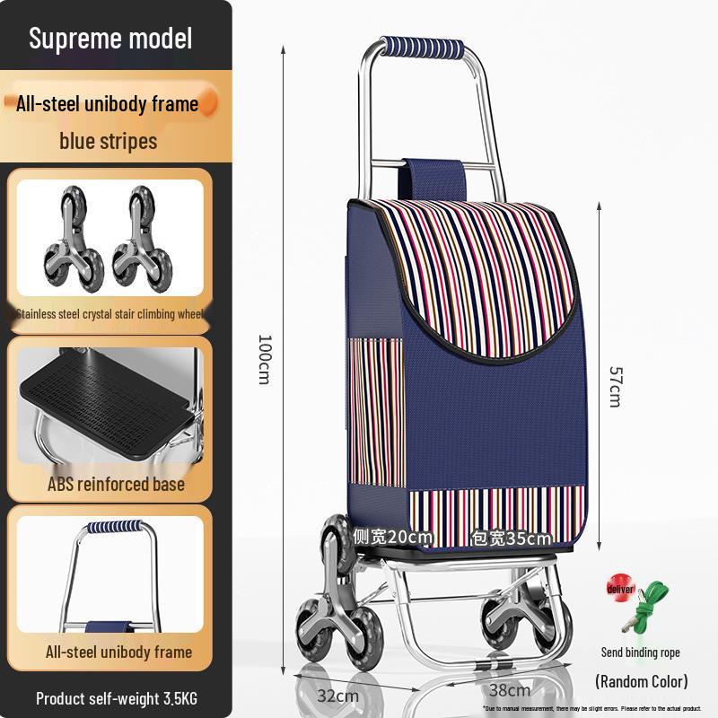 Lightweight Folding Shopping Cart for Home, Travel & Stairs - Portable Trolley for Elderly