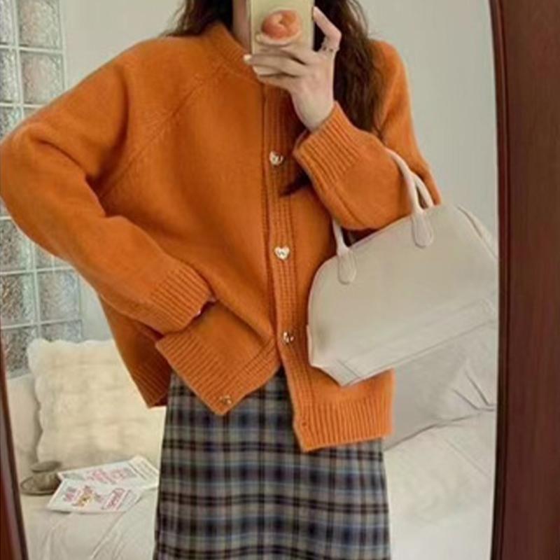 Pullover Damen Lose Langarm Top Einfarbige Strickjacke Jacke