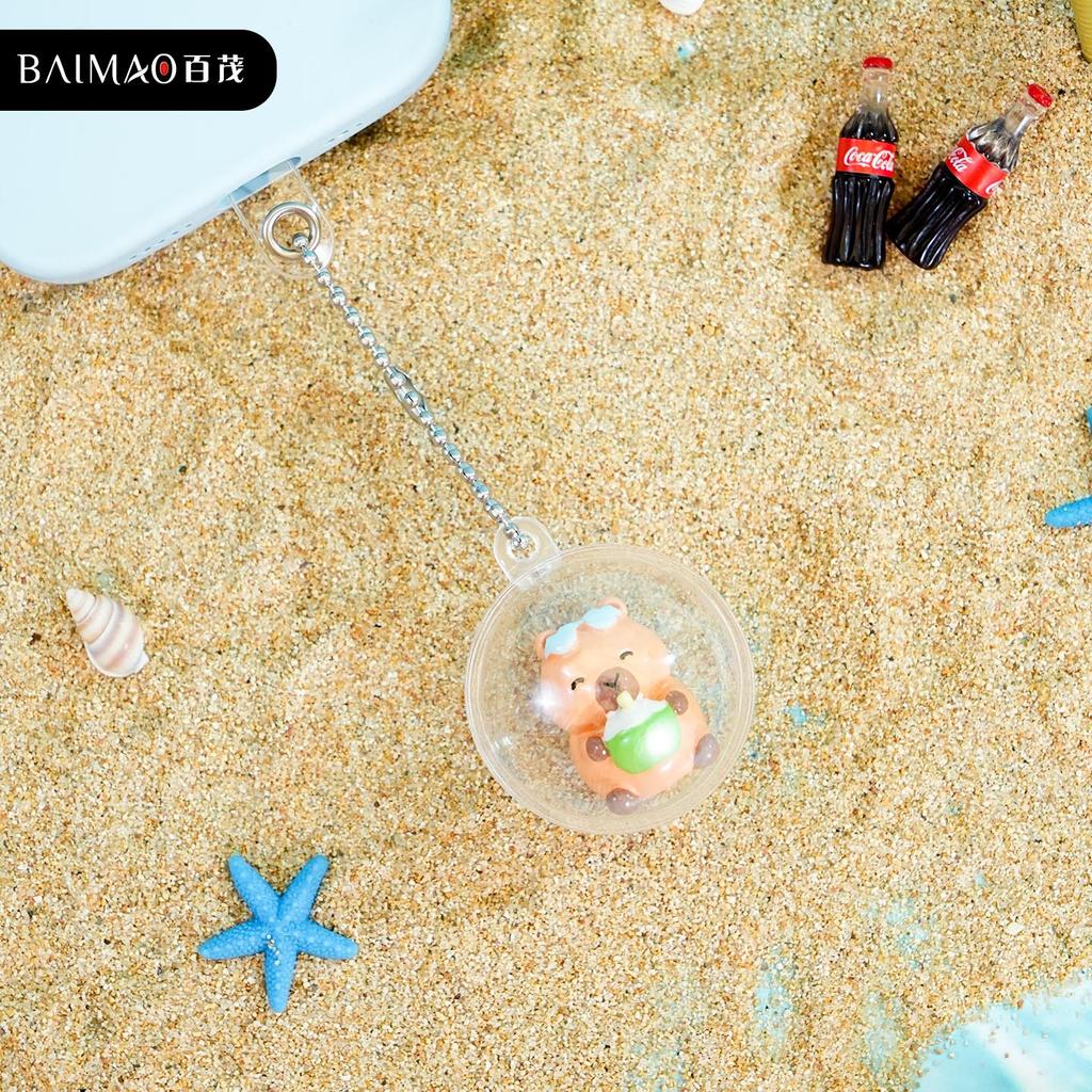 Original Q Cute Capybara Series Keychain Creative Cartoon Resin Pendant DIY Surprise Egg Pendant