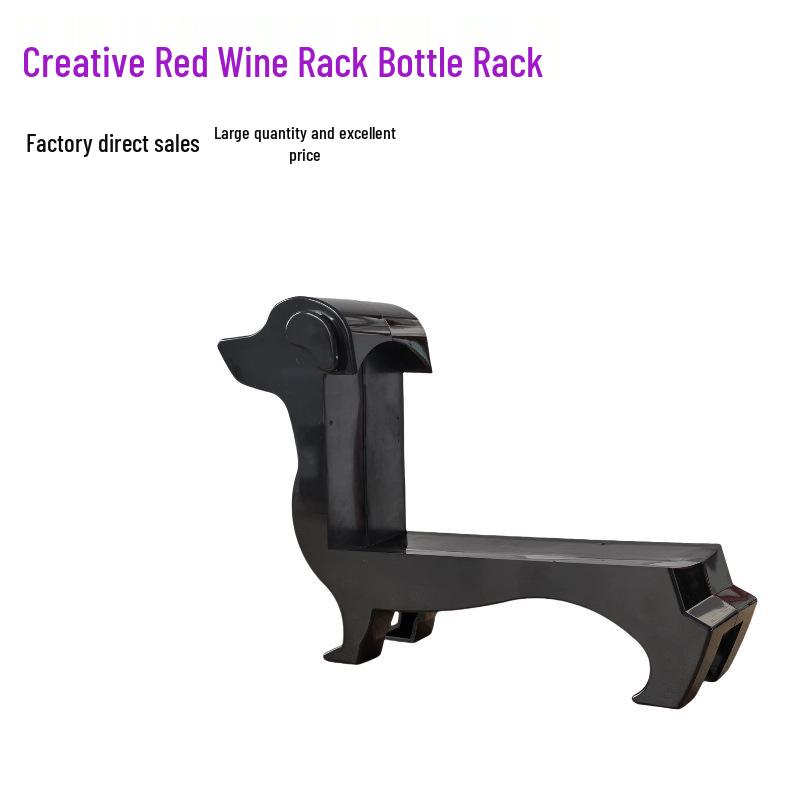 Minimalist Sausage Dog Wine Rack Ornament - Desktop Display, Red Wine Holder