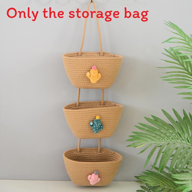 Multipurpose Foldable Cotton Hanging Basket For Bedroom Organizing