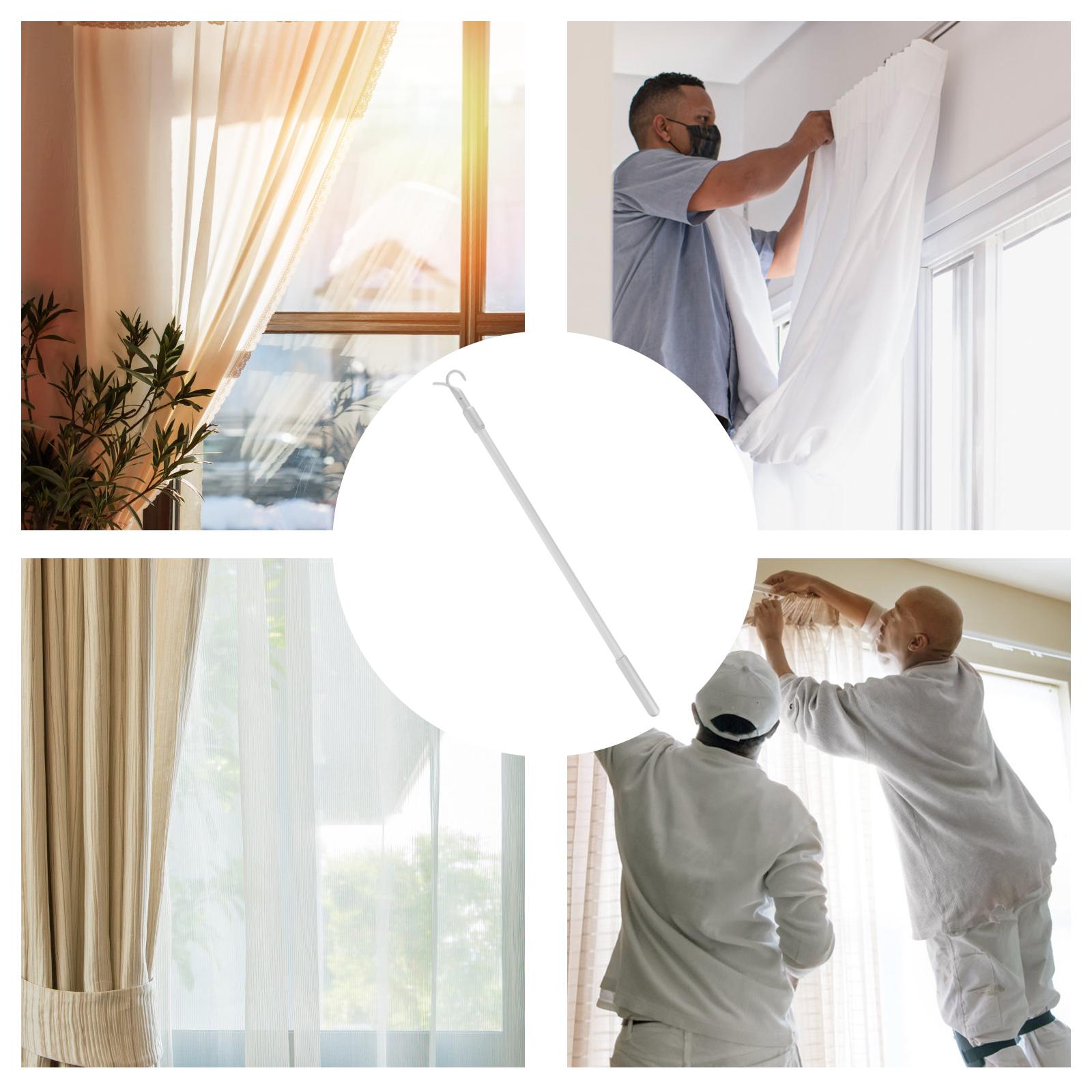 Venetian Blind Rod Practical Blinds Wand Home Metal Extension Plate Vertical Telescopic Stick Aluminum Alloy Opener Accessories argento